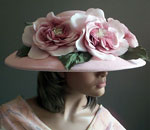 Moira in pastel pink felt, adorned with Freshly picked silk flowers!