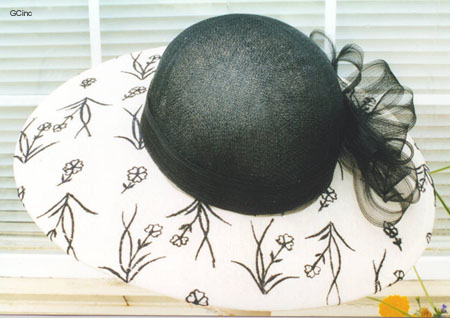 Sinamay Organza covered  Camille back b&w