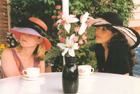 postcard toni and suzanne at tea