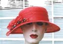 Sinamay CHELSEA red front w cherries