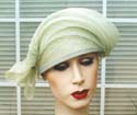 Sinamay Cloche Wrap Front Mint Green