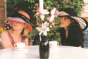 postcard toni and suzanne at tea
